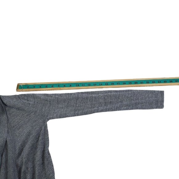 Gray Metallic Knit Cardigan Sweater Women Size S Open Front Stretch Career Cache - Picture 9 of 11